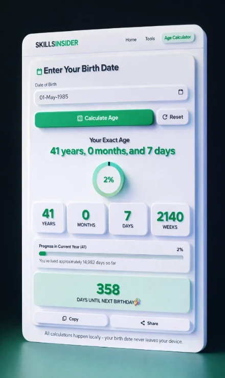 Age Calculator UI Preview