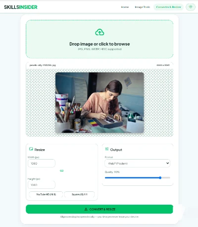 Fast image resizer and universal content converter layout optimizer