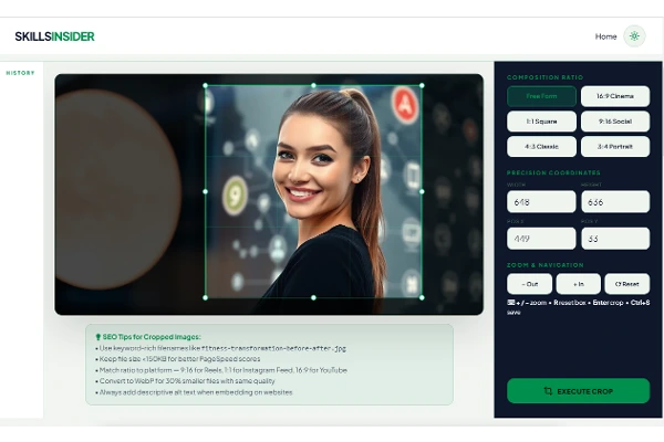 Pro Studio Elite crop tool interface